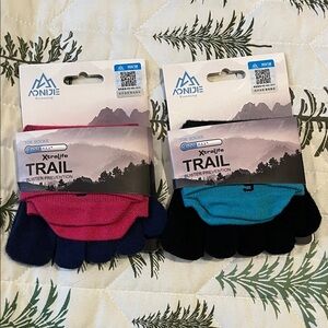 NWT Andie Trail Toe Socks - Pink and Blue Set